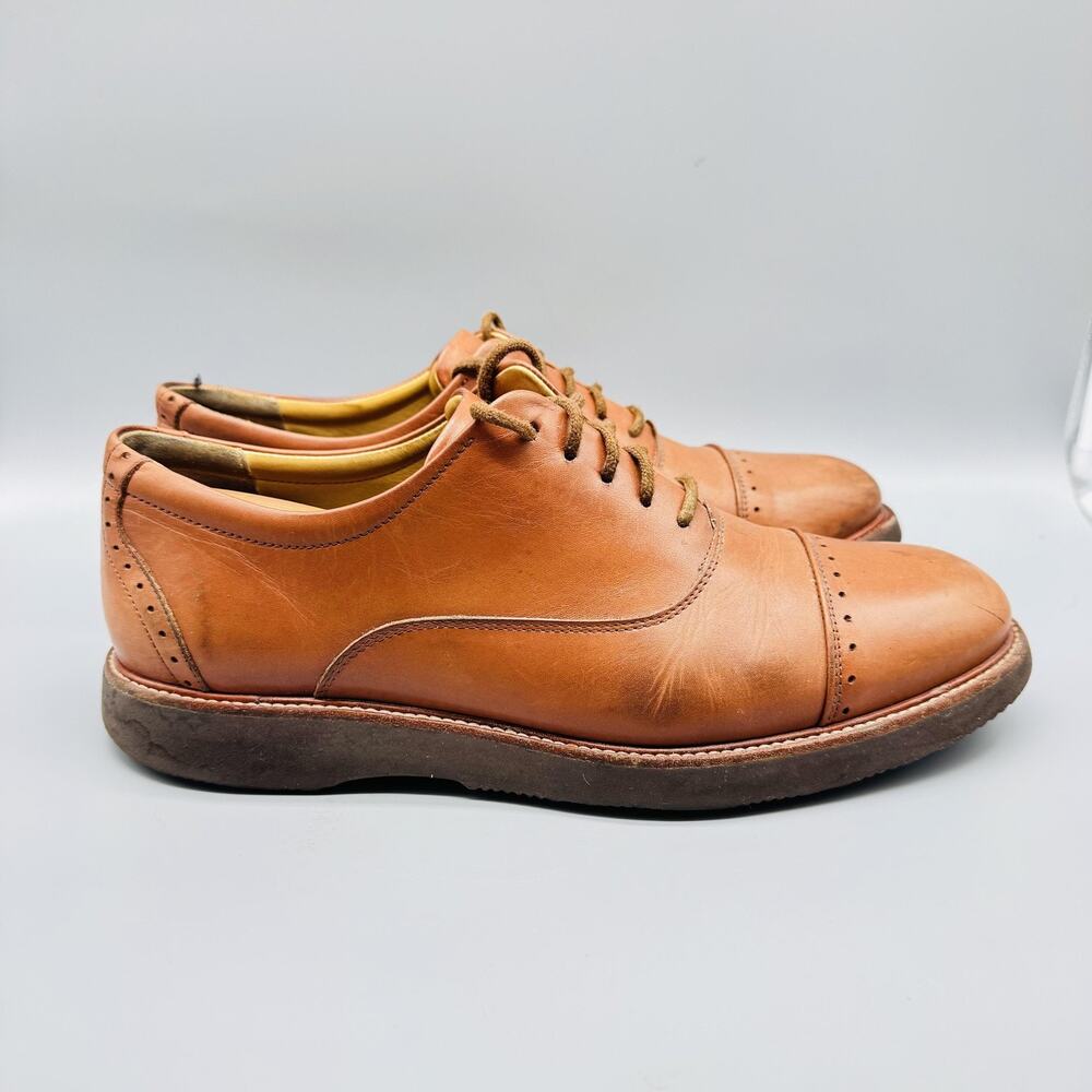 Samuel Hubbard Shoes Mens 11 Brown Leather Oxford Dress Lace Up Brogue Vibram